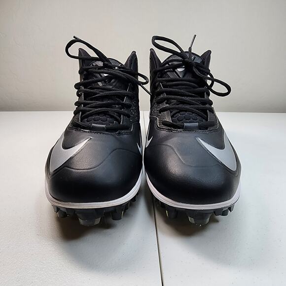 Nike Zoom Code Elite 3/4 Football Cleats Black/Silver Size 12.5 - Picture 3 of 9
